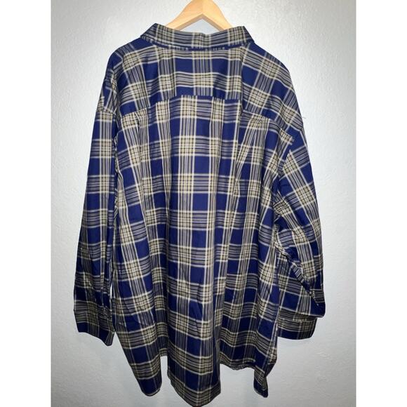 Oak Hill Men’s 5XL Plaid Sport Long Sleeve Button Down Shirt Green - Picture 10 of 10